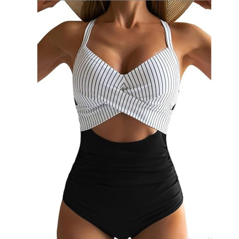 Costume da bagno donna monopezzo moda scavato senza schiena aderente bikini - Foto 26 di 50
