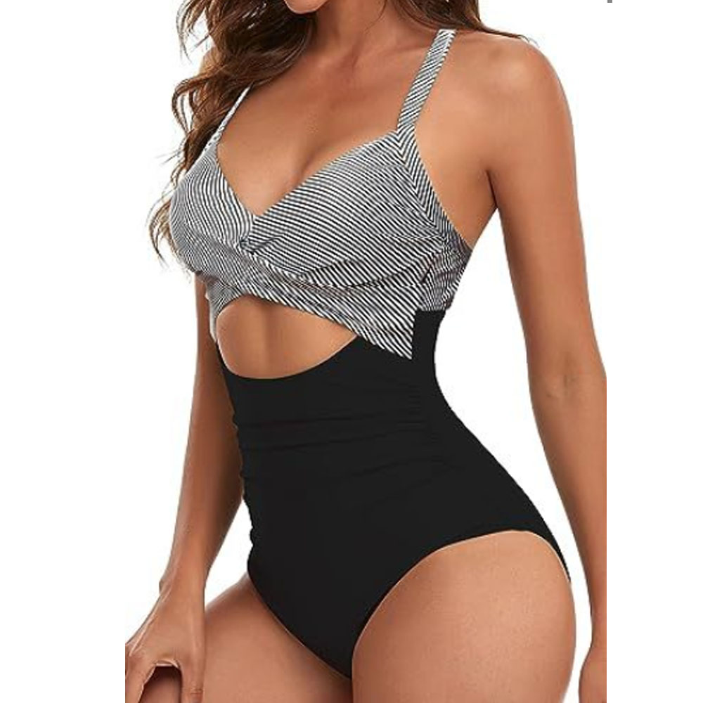 Costume da bagno donna monopezzo moda scavato senza schiena aderente bikini - Foto 40 di 50