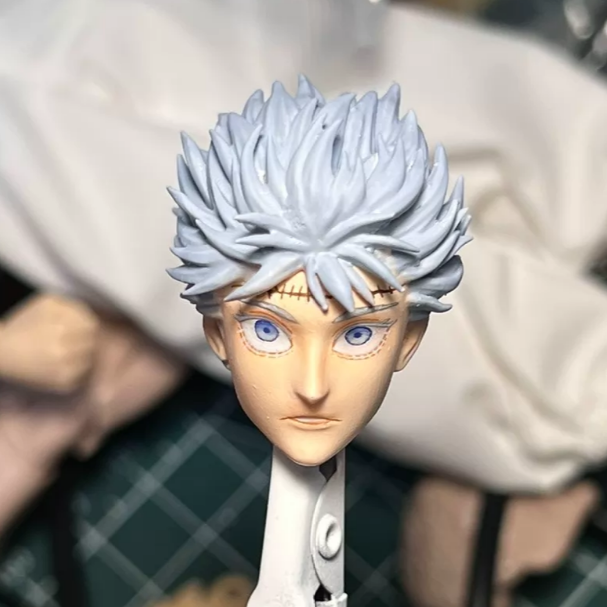 Custom 1/12 Scale Jujutsu Kaisen Satoru Gojo Head Sculpt for 6″ romankey Action