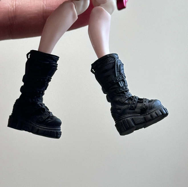 1/12 Scale Boots Shoes Model For 6″ Romankey X COWL Gun Girl Body