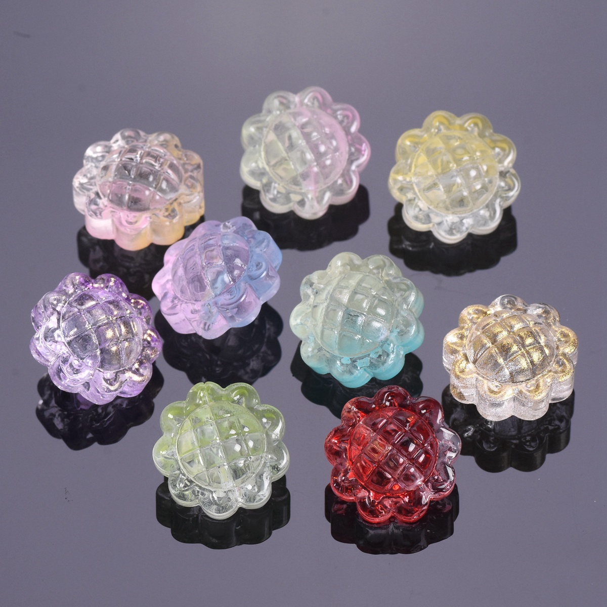 10pcs Handmade Sunflower 15mm Lampwork Glass Loose Beads For Jewelry Making - Picture 4 of 13