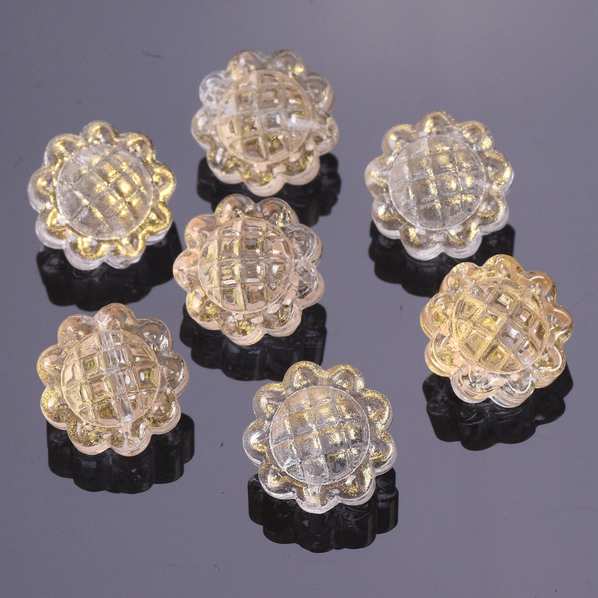 10pcs Handmade Sunflower 15mm Lampwork Glass Loose Beads For Jewelry Making - Picture 8 of 13