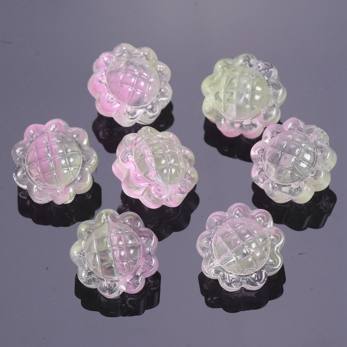 10pcs Handmade Sunflower 15mm Lampwork Glass Loose Beads For Jewelry Making - Picture 10 of 13