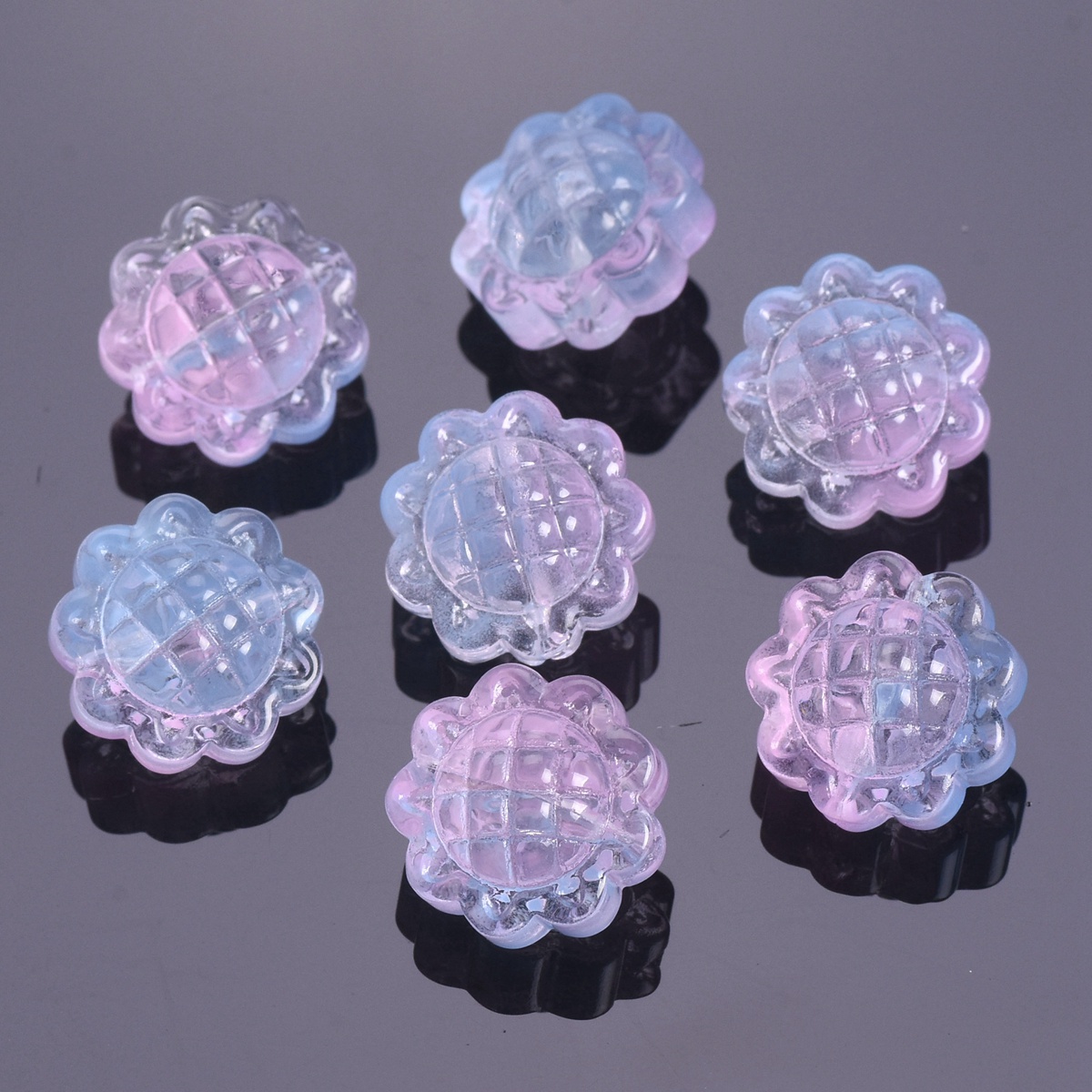 10pcs Handmade Sunflower 15mm Lampwork Glass Loose Beads For Jewelry Making - Picture 11 of 13