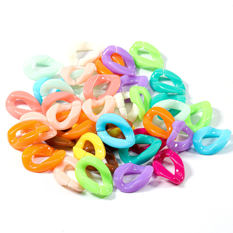 50pcs Opaque Acrylic Plastic 23x16mm Oval Chain Open Link Connector DIY Jewelry - Picture 3 of 20