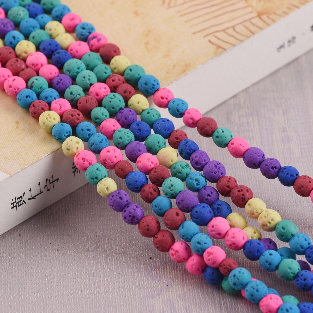 15"/1 Strand 4mm 6mm 8mm 10mm Round Lava Stone Beads For Jewelry Making