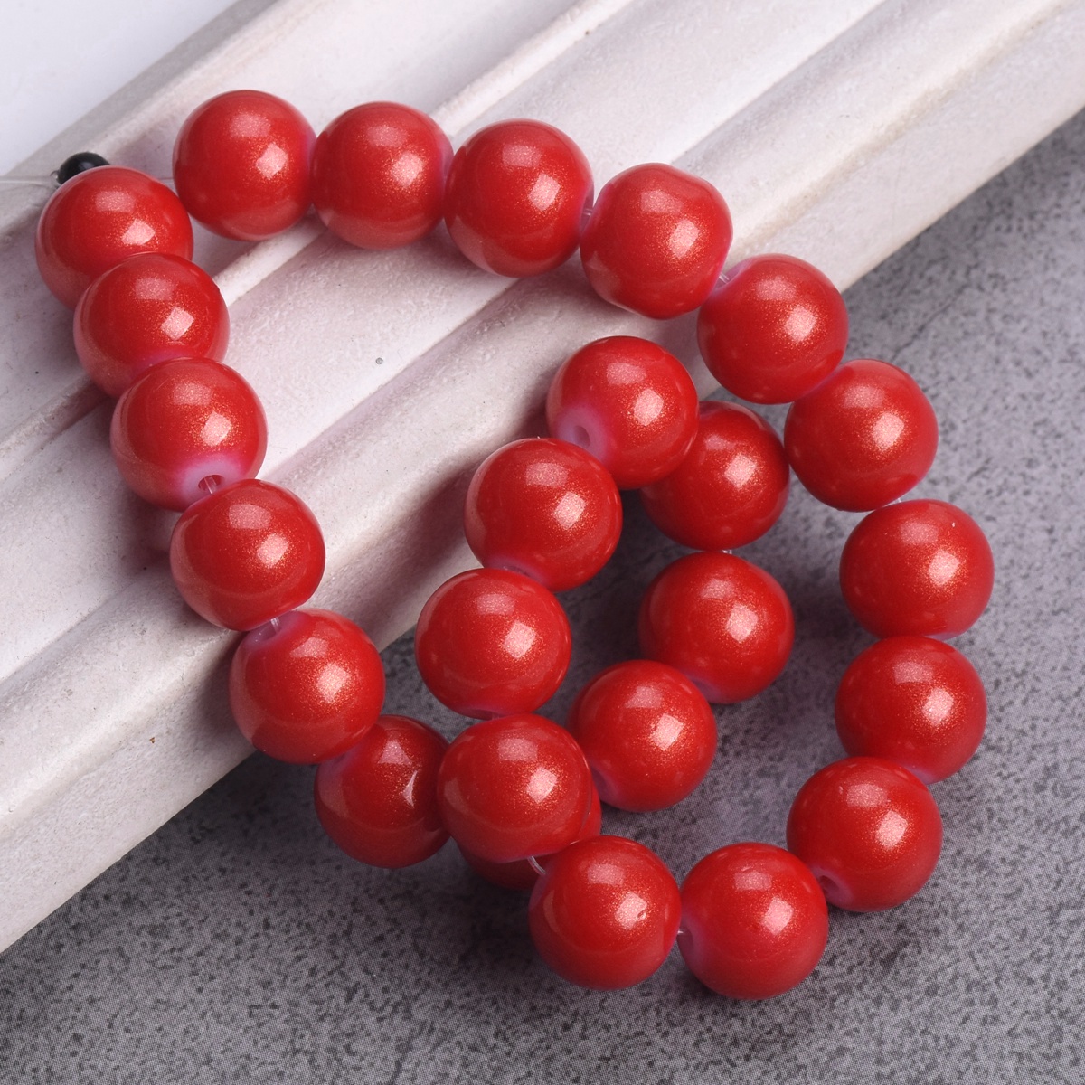 4mm 6mm 8mm 10mm Round Shiny Foil Coated Opaque Glass Loose Spacer Beads Lot - Picture 5 of 19