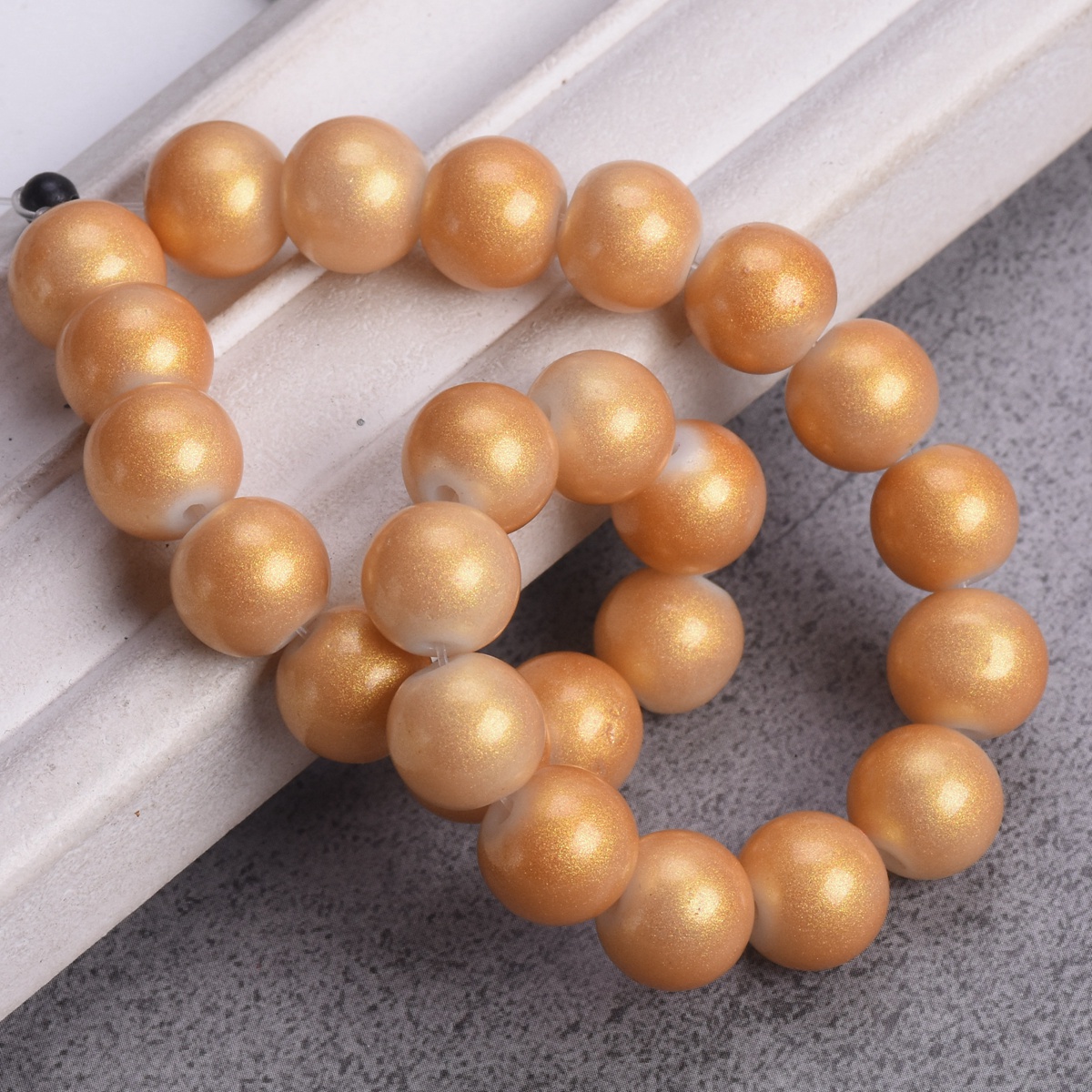 4mm 6mm 8mm 10mm Round Shiny Foil Coated Opaque Glass Loose Spacer Beads Lot - Picture 6 of 19