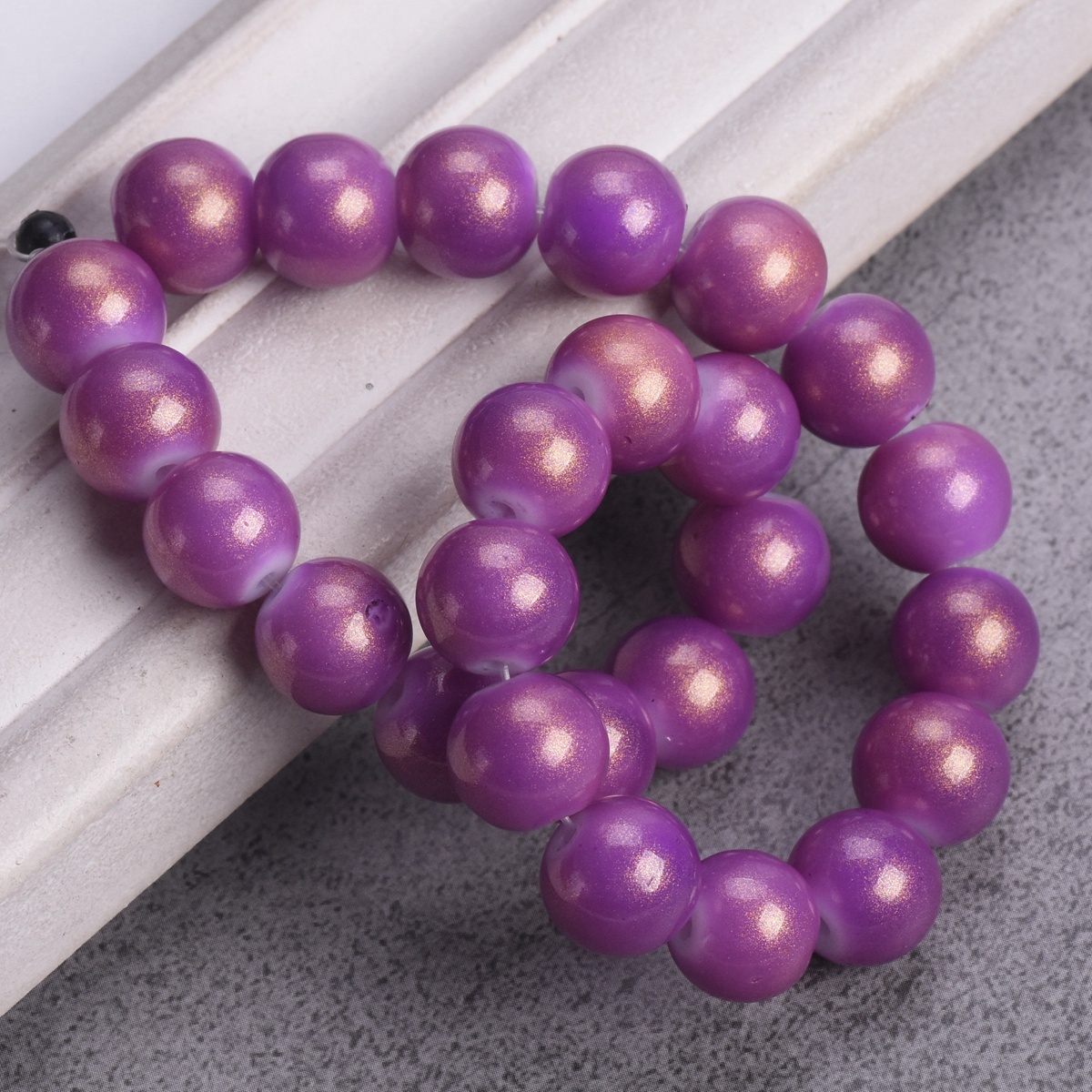 4mm 6mm 8mm 10mm Round Shiny Foil Coated Opaque Glass Loose Spacer Beads Lot - Picture 8 of 19