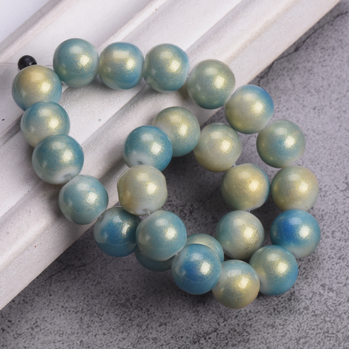 4mm 6mm 8mm 10mm Round Shiny Foil Coated Opaque Glass Loose Spacer Beads Lot - Picture 10 of 19