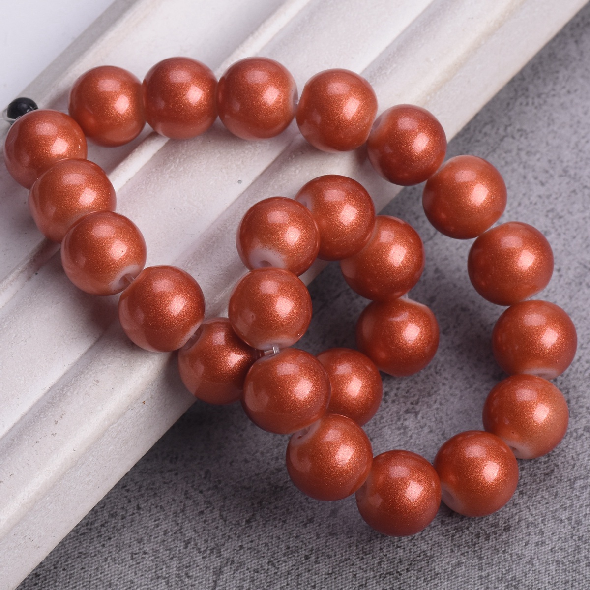 4mm 6mm 8mm 10mm Round Shiny Foil Coated Opaque Glass Loose Spacer Beads Lot - Picture 11 of 19
