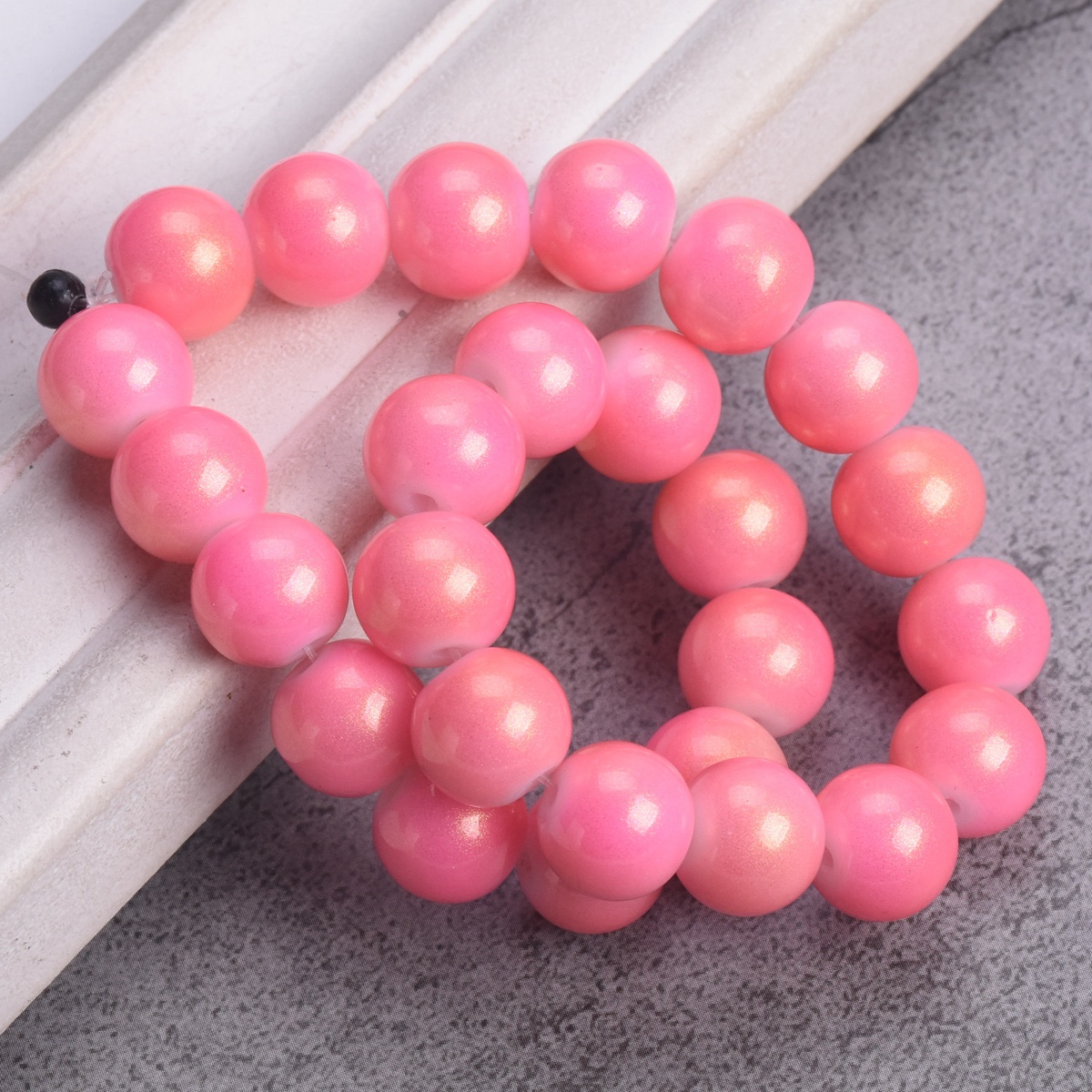 4mm 6mm 8mm 10mm Round Shiny Foil Coated Opaque Glass Loose Spacer Beads Lot - Picture 13 of 19