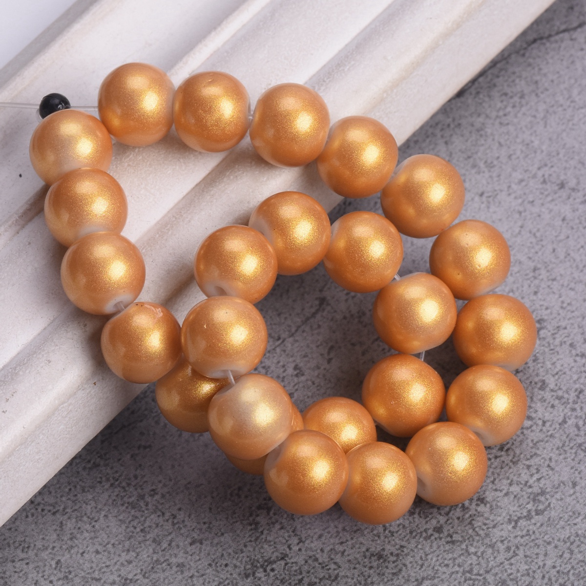4mm 6mm 8mm 10mm Round Shiny Foil Coated Opaque Glass Loose Spacer Beads Lot - Picture 14 of 19