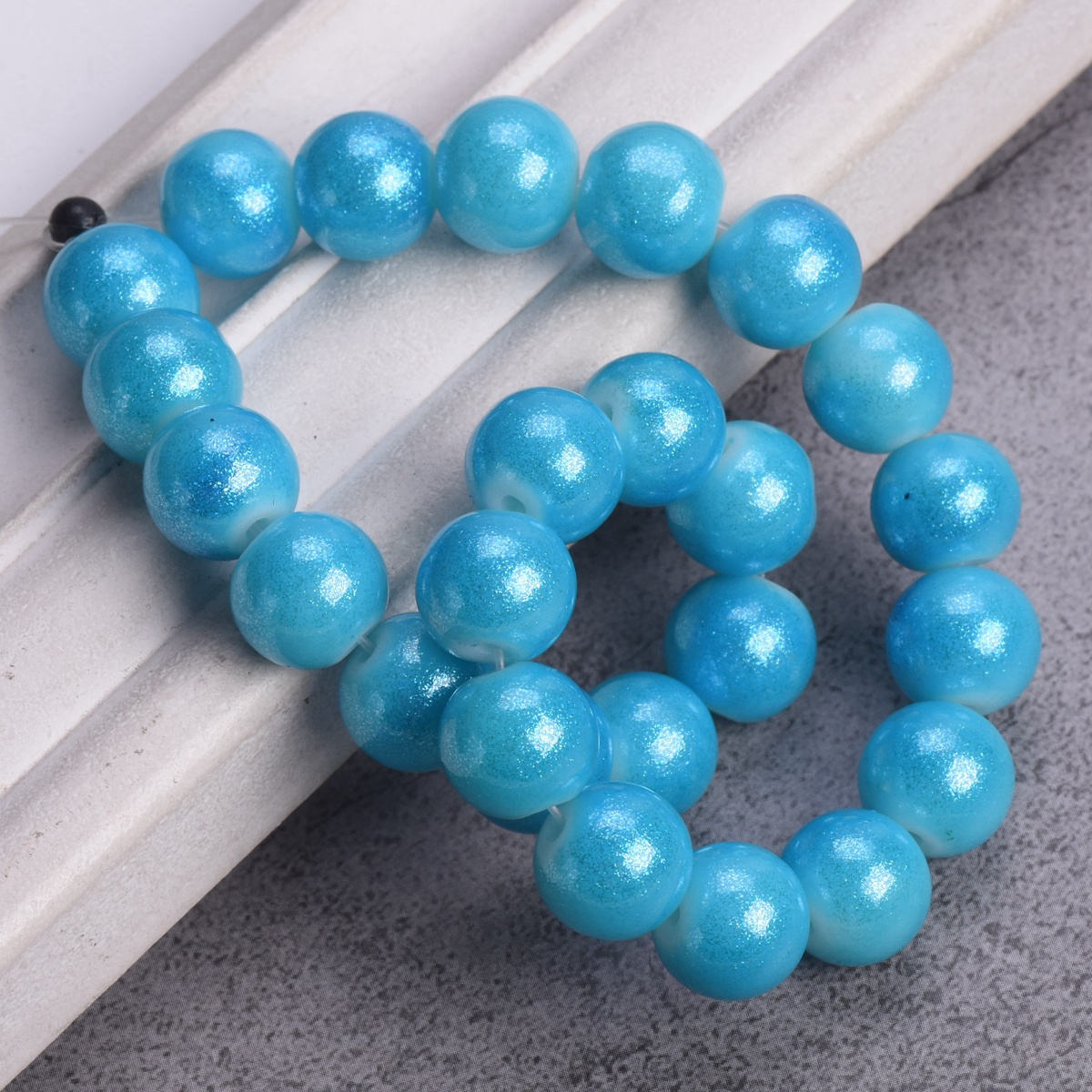 4mm 6mm 8mm 10mm Round Shiny Foil Coated Opaque Glass Loose Spacer Beads Lot - Picture 15 of 19