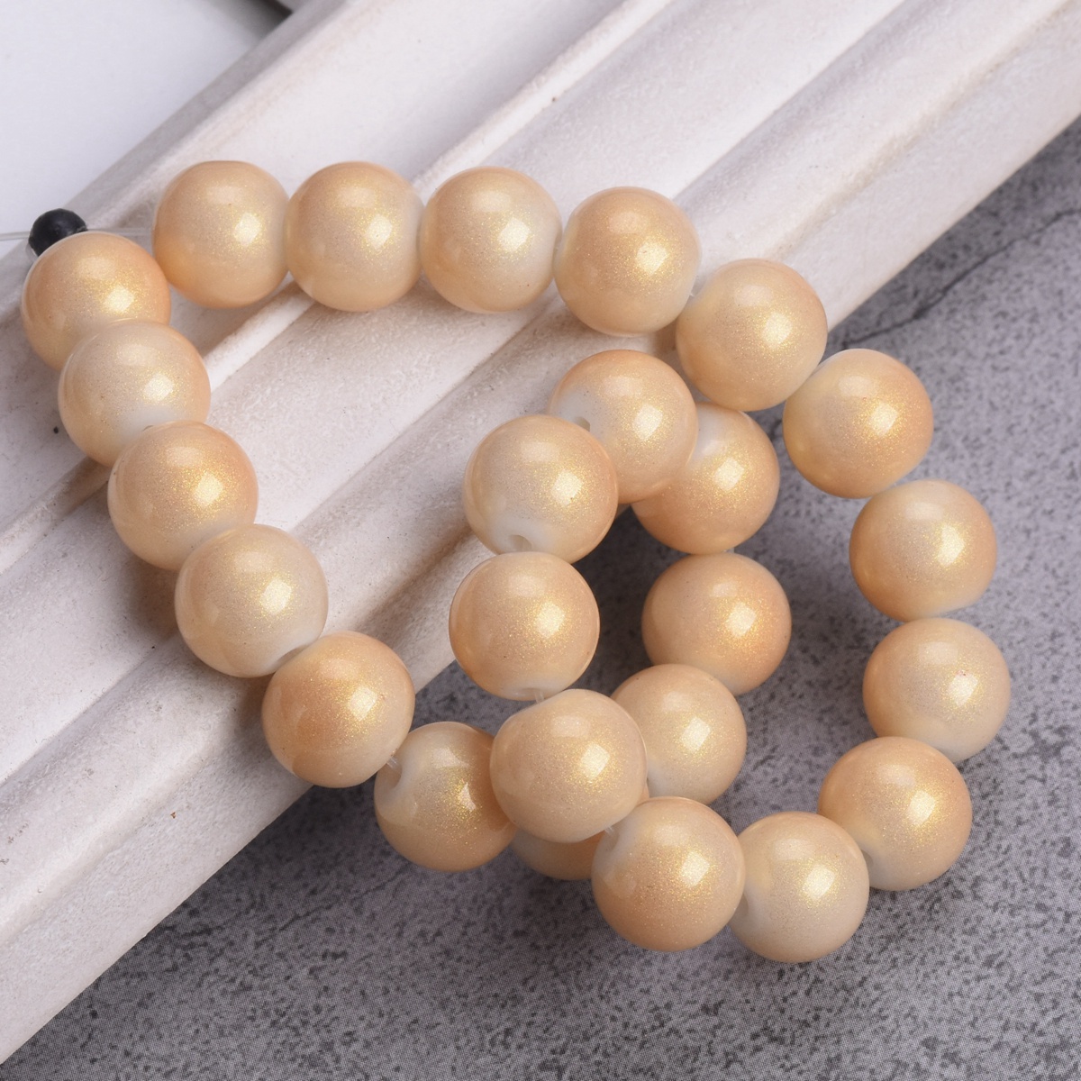 4mm 6mm 8mm 10mm Round Shiny Foil Coated Opaque Glass Loose Spacer Beads Lot - Picture 16 of 19