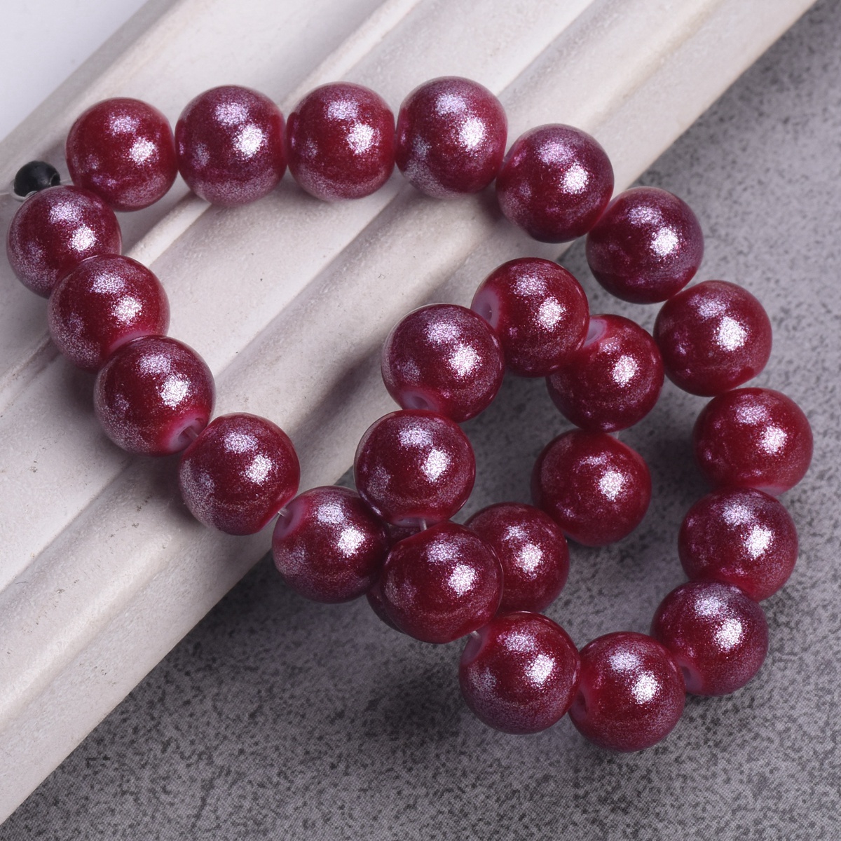 4mm 6mm 8mm 10mm Round Shiny Foil Coated Opaque Glass Loose Spacer Beads Lot - Picture 17 of 19