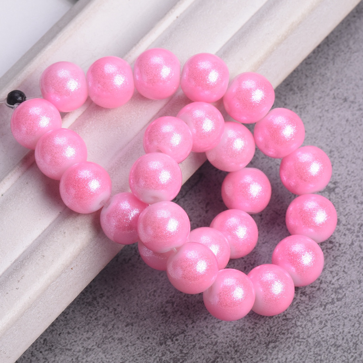 4mm 6mm 8mm 10mm Round Shiny Foil Coated Opaque Glass Loose Spacer Beads Lot - Picture 18 of 19