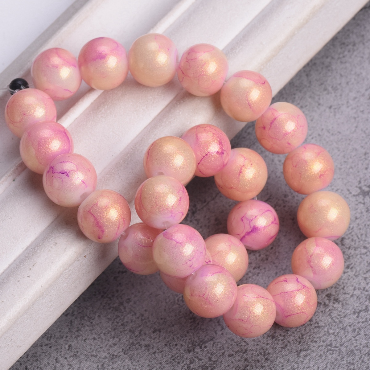 4mm 6mm 8mm 10mm Round Shiny Foil Coated Opaque Glass Loose Spacer Beads Lot - Picture 19 of 19