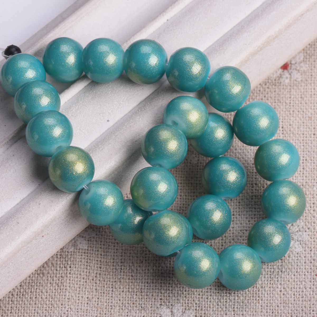 4mm 6mm 8mm 10mm Round Shiny Foil Coated Opaque Glass Loose Spacer Beads Lot - Picture 8 of 20