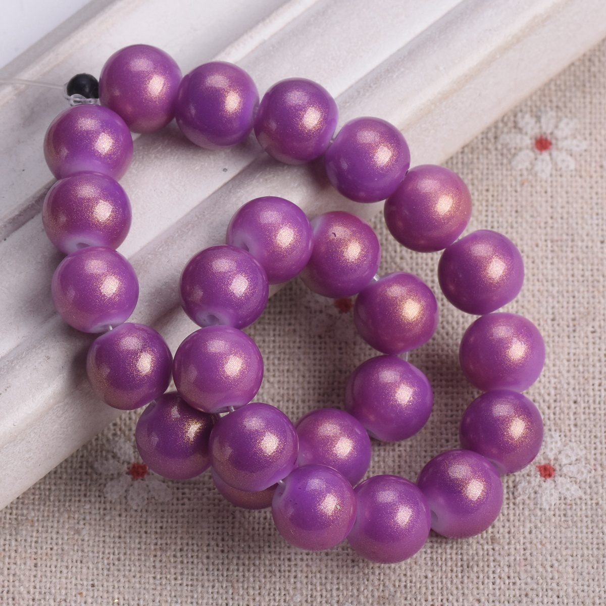 4mm 6mm 8mm 10mm Round Shiny Foil Coated Opaque Glass Loose Spacer Beads Lot - Picture 9 of 20
