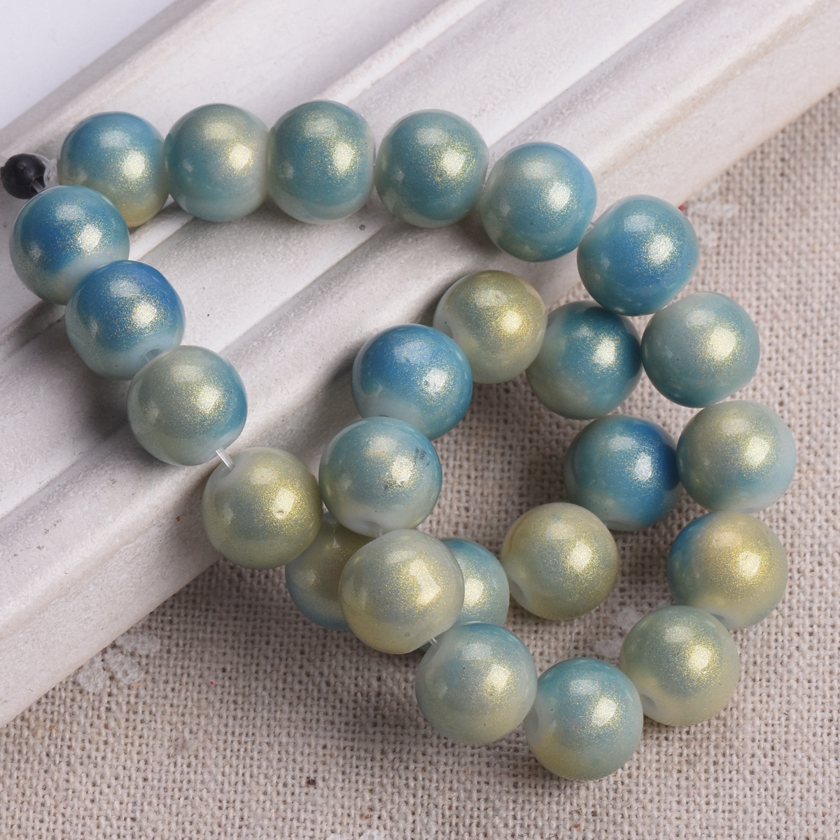 4mm 6mm 8mm 10mm Round Shiny Foil Coated Opaque Glass Loose Spacer Beads Lot - Picture 11 of 20