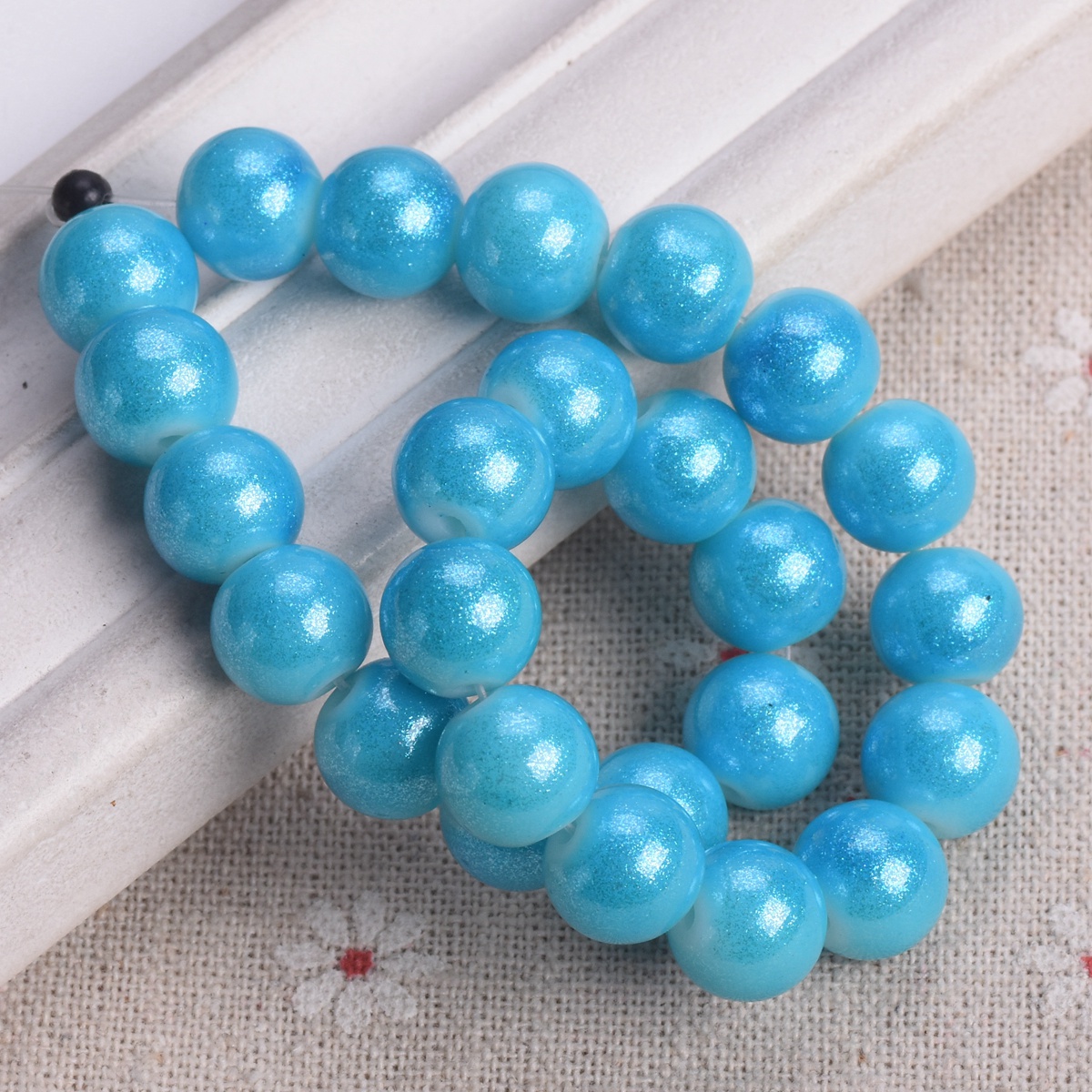 4mm 6mm 8mm 10mm Round Shiny Foil Coated Opaque Glass Loose Spacer Beads Lot - Picture 16 of 20