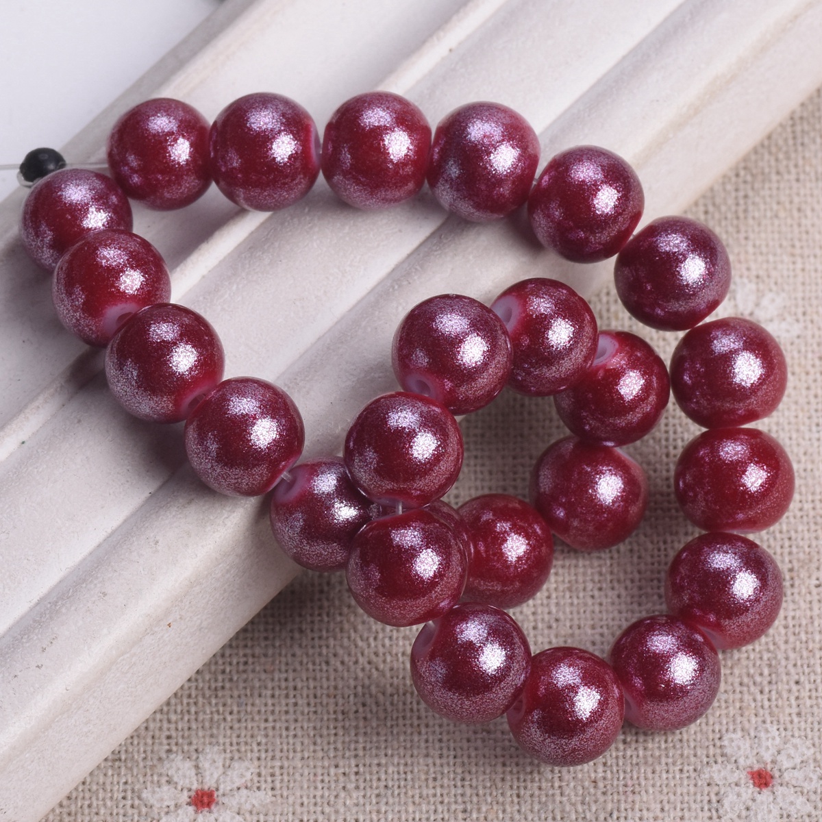 4mm 6mm 8mm 10mm Round Shiny Foil Coated Opaque Glass Loose Spacer Beads Lot - Picture 18 of 20