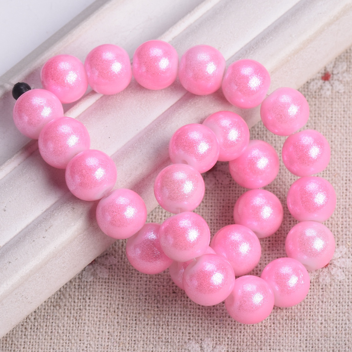4mm 6mm 8mm 10mm Round Shiny Foil Coated Opaque Glass Loose Spacer Beads Lot - Picture 19 of 20