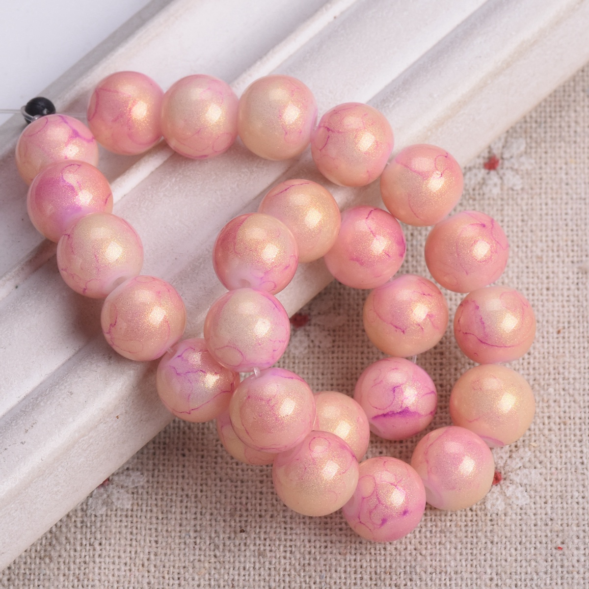 4mm 6mm 8mm 10mm Round Shiny Foil Coated Opaque Glass Loose Spacer Beads Lot - Picture 20 of 20