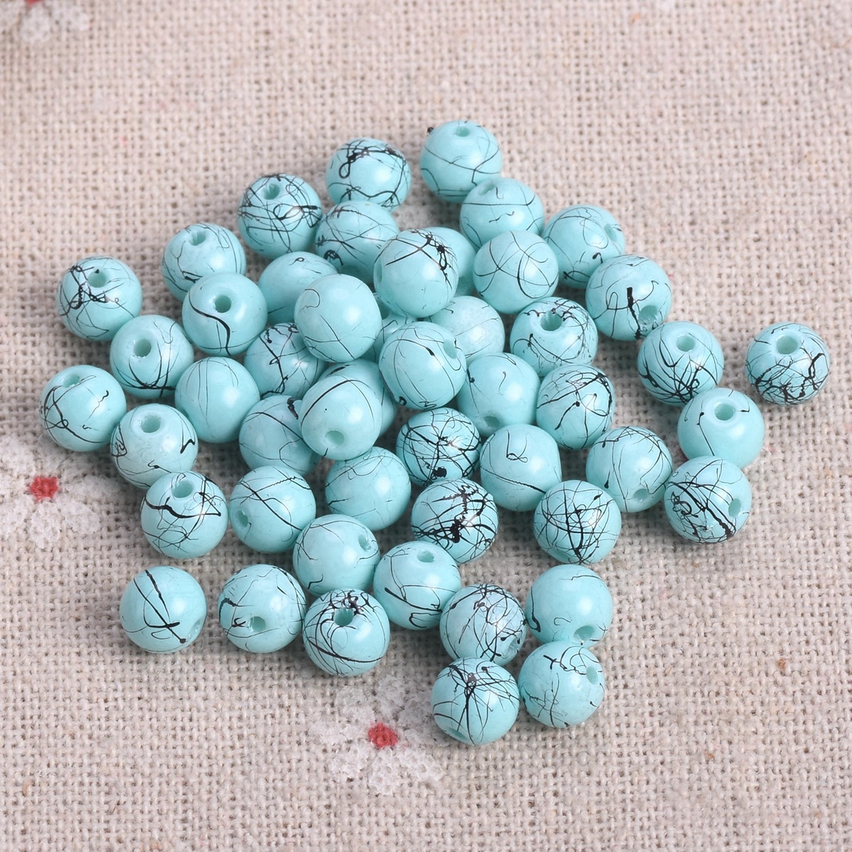 Lote de 50 cuentas espaciadoras sueltas de vidrio opaco recubierto de pintura redonda de 6 mm de 6 mm - Imagen 23 de 48