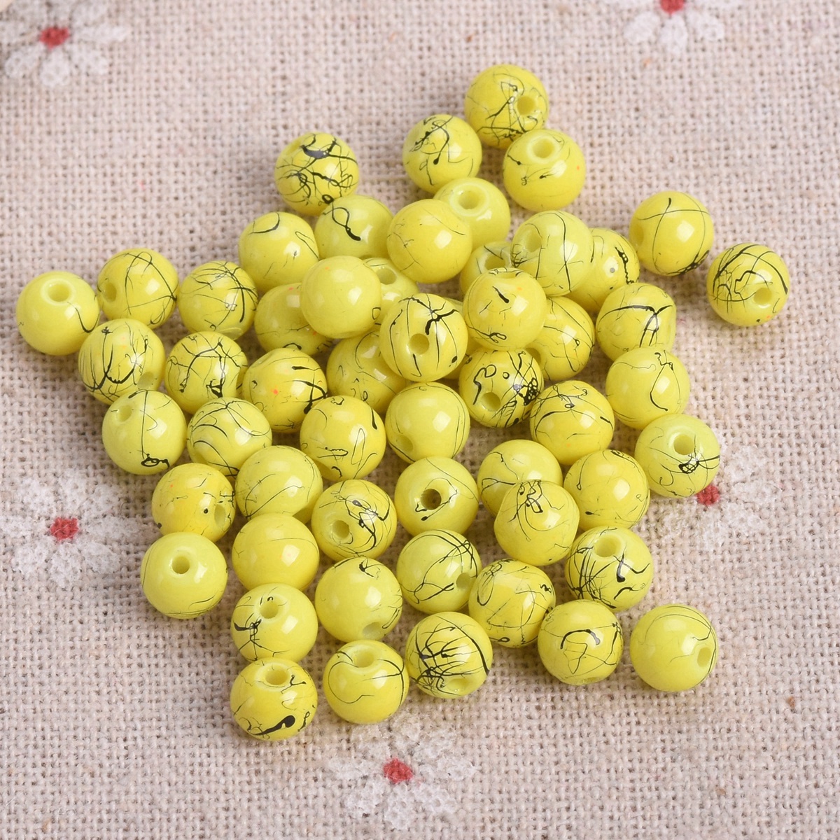Lote de 50 cuentas espaciadoras sueltas de vidrio opaco recubierto de pintura redonda de 6 mm de 6 mm - Imagen 27 de 48