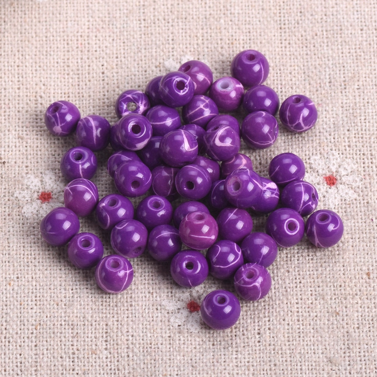 Lote de 50 cuentas espaciadoras sueltas de vidrio opaco recubierto de pintura redonda de 6 mm de 6 mm - Imagen 34 de 48