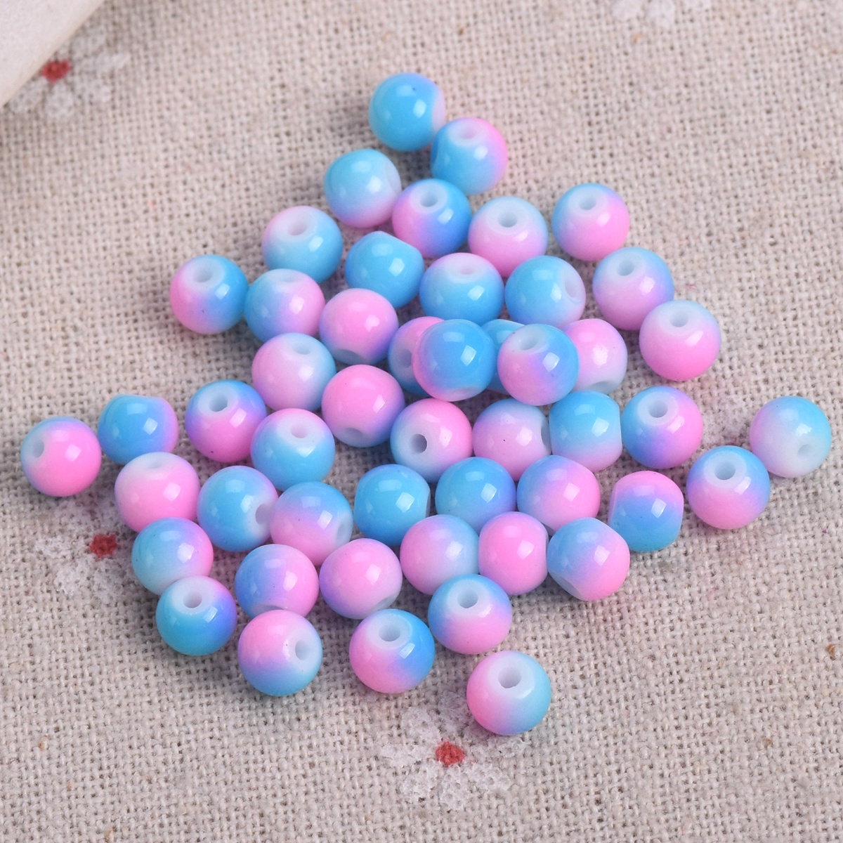 Lote de 50 cuentas espaciadoras sueltas de vidrio opaco recubierto de pintura redonda de 6 mm de 6 mm - Imagen 36 de 48