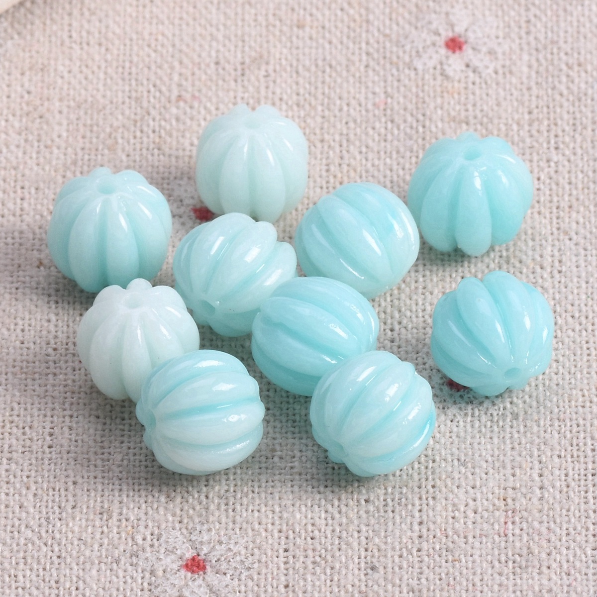 10pcs 11mm Round Plicated Artificial Coral Loose Beads For Jewelry Making Lot - Picture 8 of 13