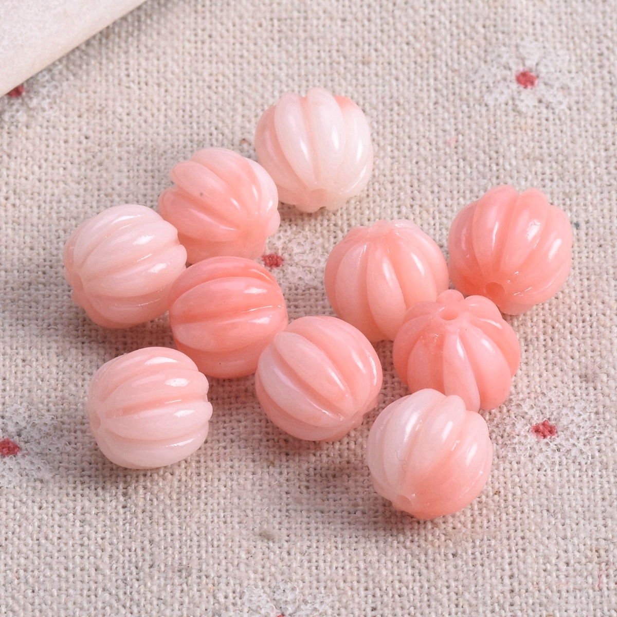 10pcs 11mm Round Plicated Artificial Coral Loose Beads For Jewelry Making Lot - Picture 9 of 13