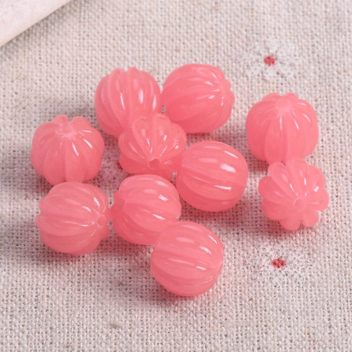 10pcs 11mm Round Plicated Artificial Coral Loose Beads For Jewelry Making Lot - Picture 11 of 13