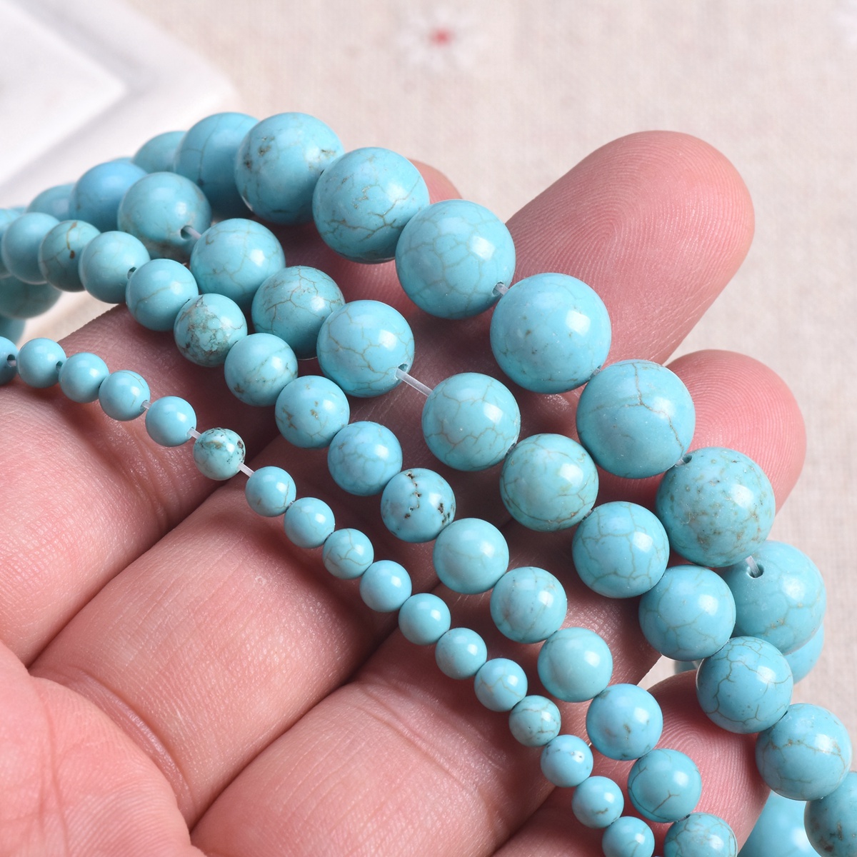 1 Strand 40cm(15inch) Natural Stone Artificial Turquoise 4/6/8/10/12mm Beads - Picture 9 of 9