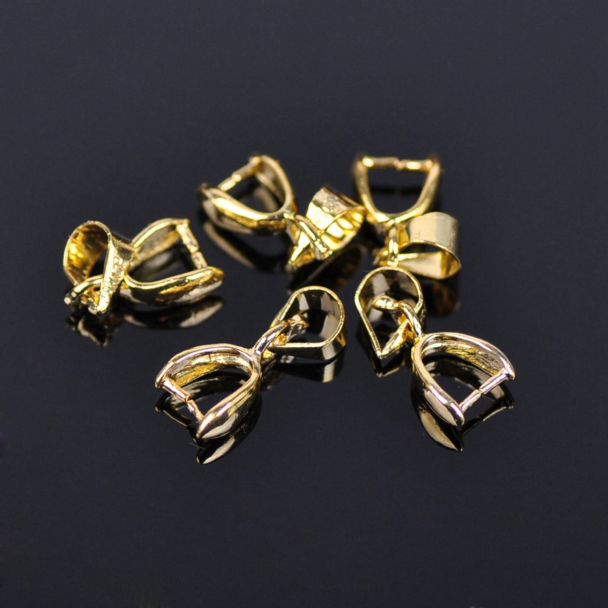 20pcs Gold/Silver Color Copper Metal Connectors Bail Pinch Clasp Clips Beads - Picture 7 of 9