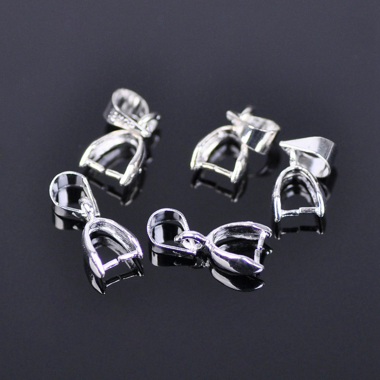 20pcs Gold/Silver Color Copper Metal Connectors Bail Pinch Clasp Clips Beads - Picture 8 of 9