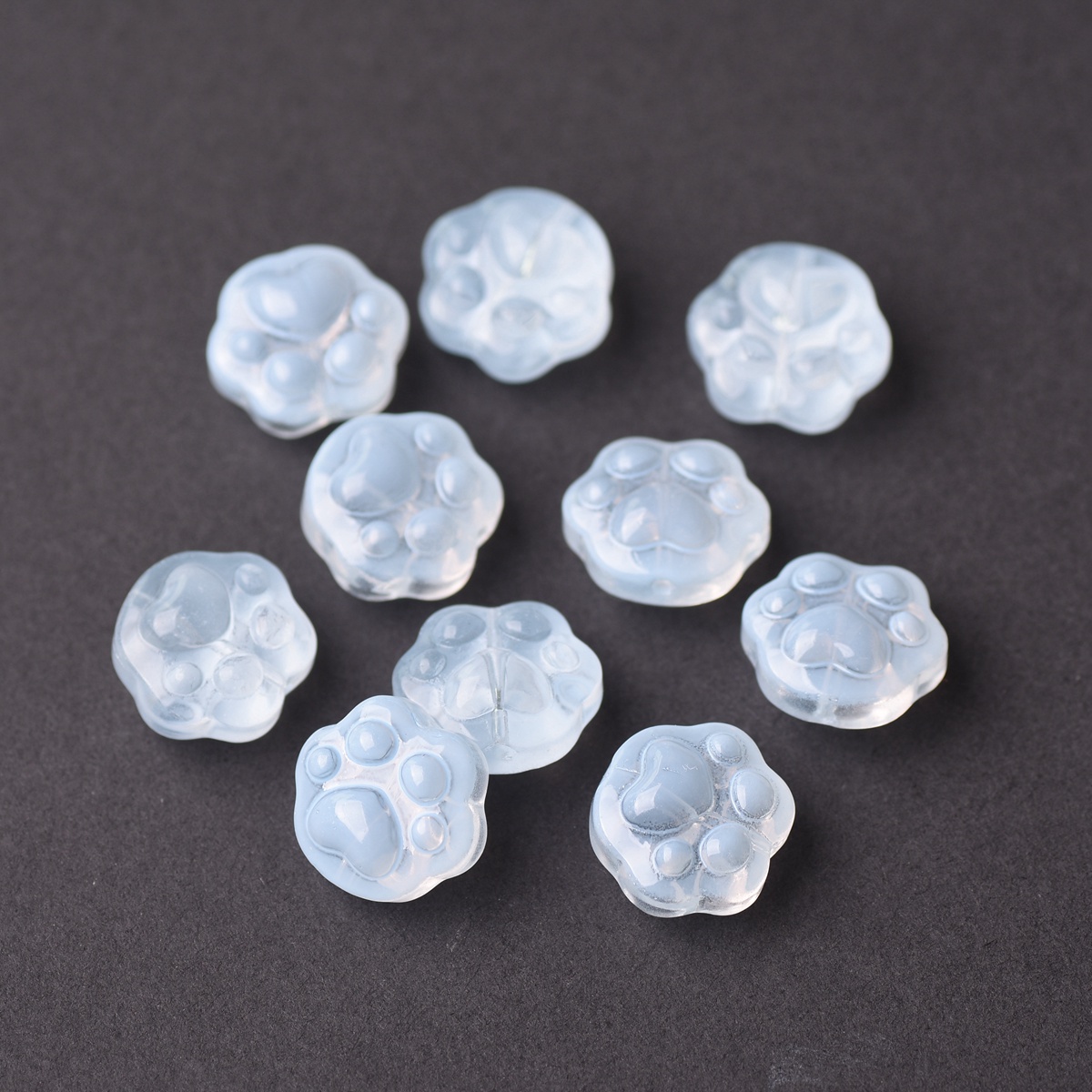 10pcs Bears Paw Shape Colorful Lampwork Glass Loose Beads For Jewelry Making - Picture 11 of 16
