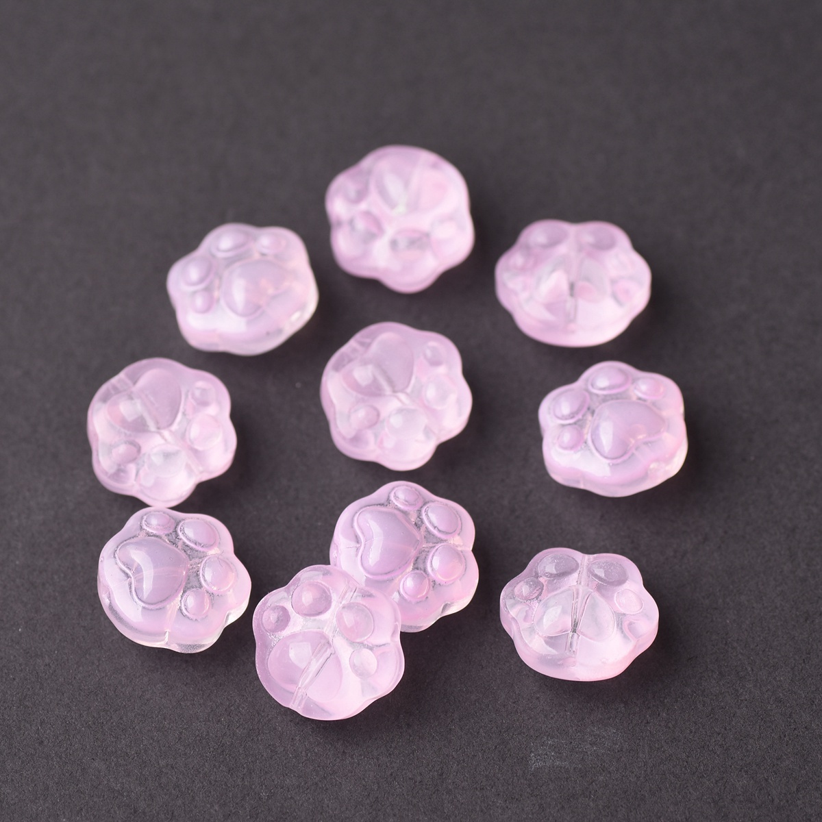 10pcs Bears Paw Shape Colorful Lampwork Glass Loose Beads For Jewelry Making - Picture 14 of 16