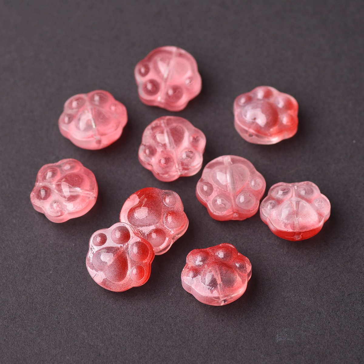 10pcs Bears Paw Shape Colorful Lampwork Glass Loose Beads For Jewelry Making - Picture 15 of 16