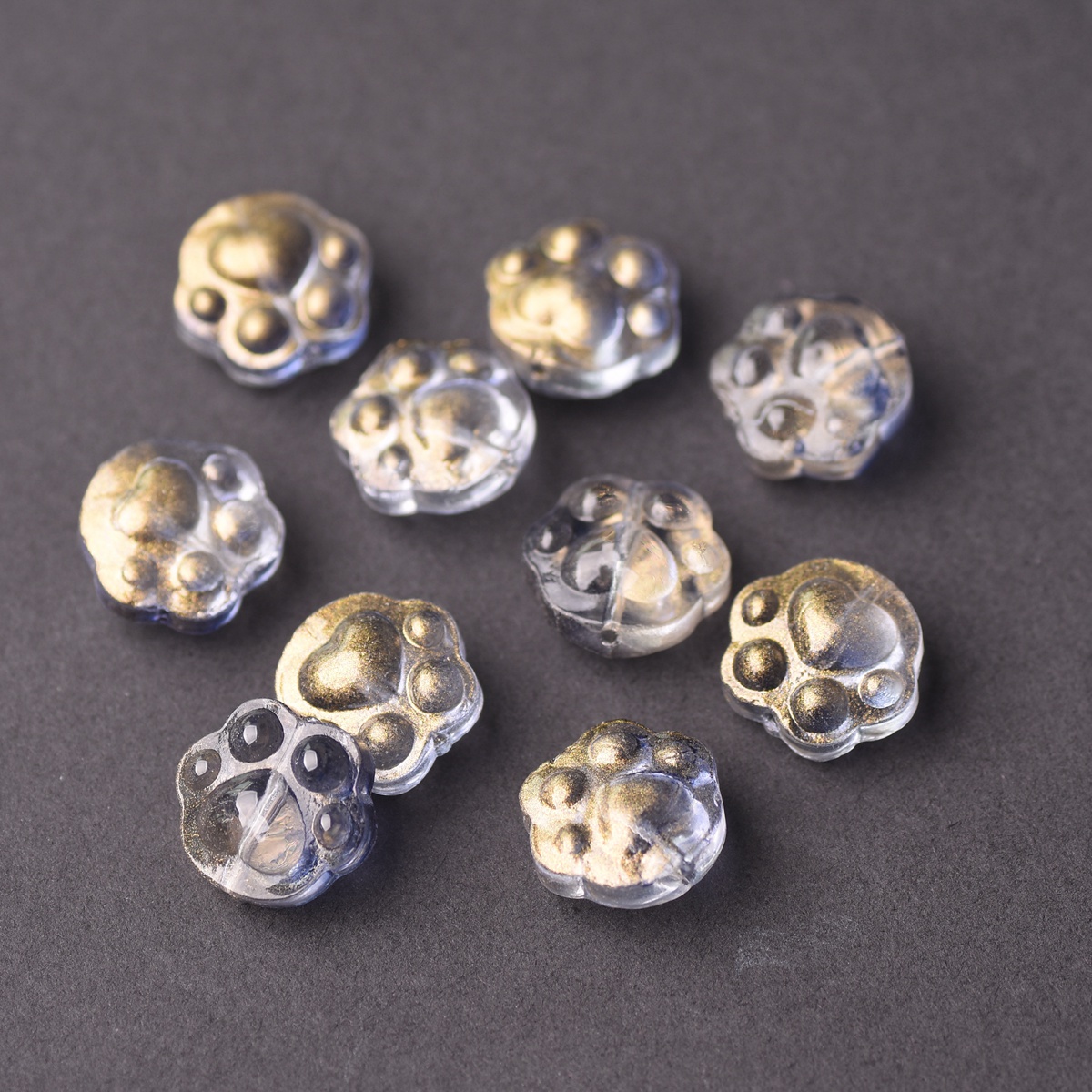 10pcs Bears Paw Shape Colorful Lampwork Glass Loose Beads For Jewelry Making - Picture 16 of 16
