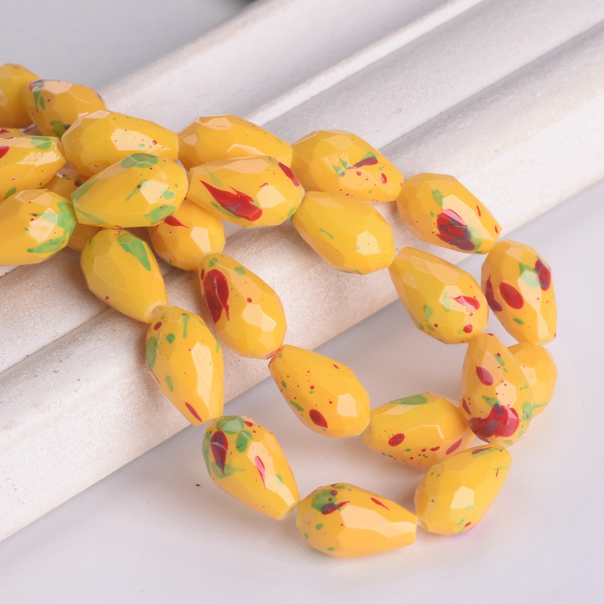 Spots Coated 12x8mm 15x10mm Teardrop Faceted Opaque Glass Loose Beads DIY Lot - Picture 11 of 18