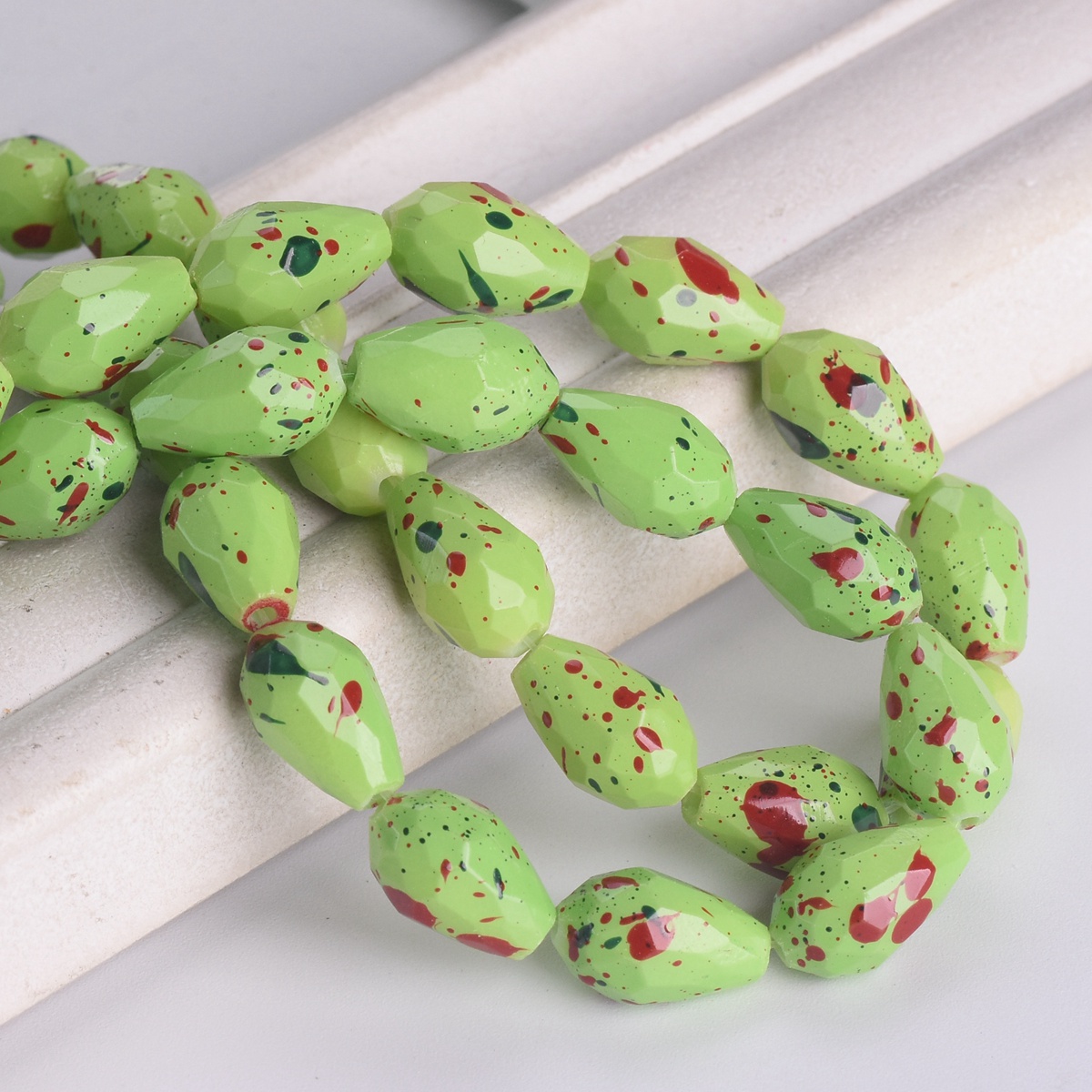 Spots Coated 12x8mm 15x10mm Teardrop Faceted Opaque Glass Loose Beads DIY Lot - Picture 13 of 18