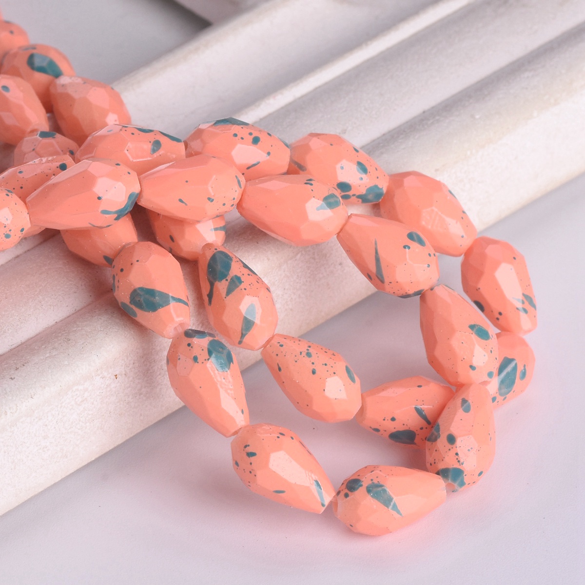Spots Coated 12x8mm 15x10mm Teardrop Faceted Opaque Glass Loose Beads DIY Lot - Picture 18 of 18