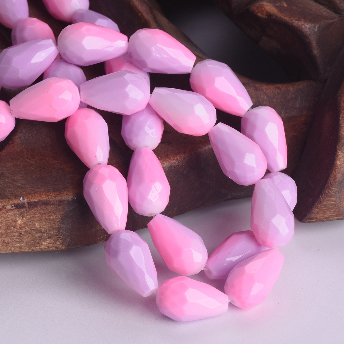 Rainbow Colorful Coated 12x8mm 15x10mm Teardrop Faceted Opaque Glass Loose Beads - Picture 14 of 14