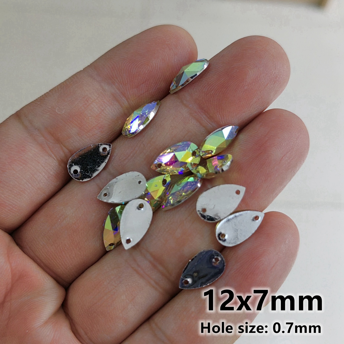 AB Bunt 2 Löcher Nähen Acryl Strasssteine Knöpfe DIY Nähen Lieferungen - Picture 8 of 22