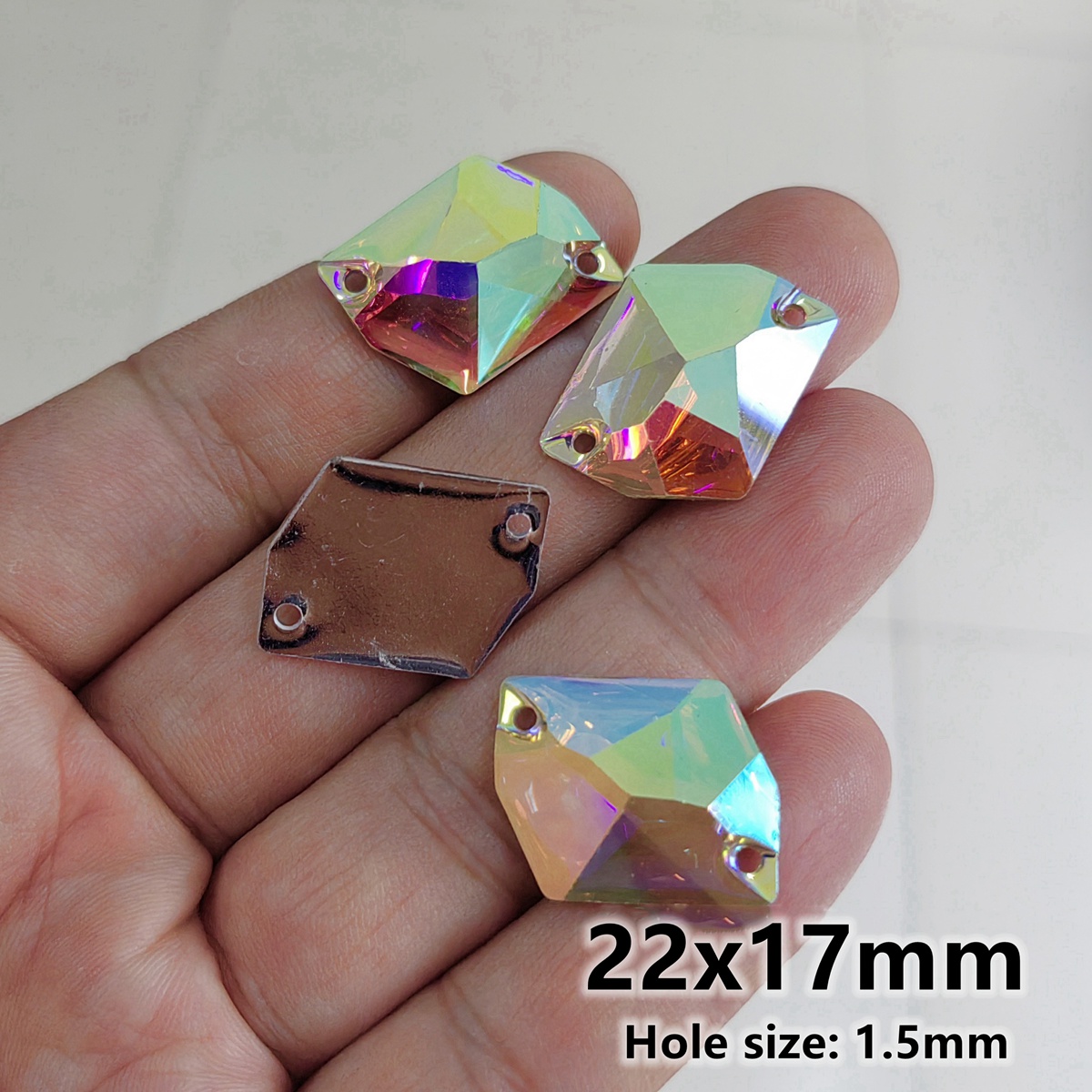 AB Bunt 2 Löcher Nähen Acryl Strasssteine Knöpfe DIY Nähen Lieferungen - Picture 11 of 22