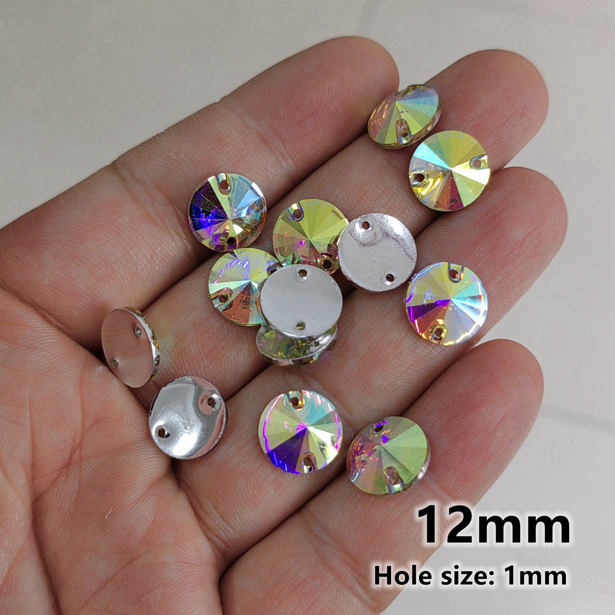 AB Bunt 2 Löcher Nähen Acryl Strasssteine Knöpfe DIY Nähen Lieferungen - Picture 16 of 22